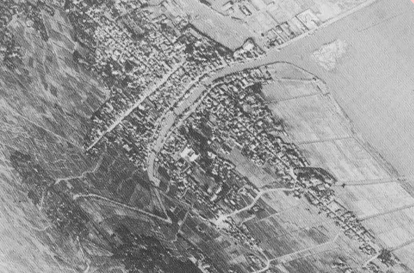 小見川の航空写真（昭和１２年）